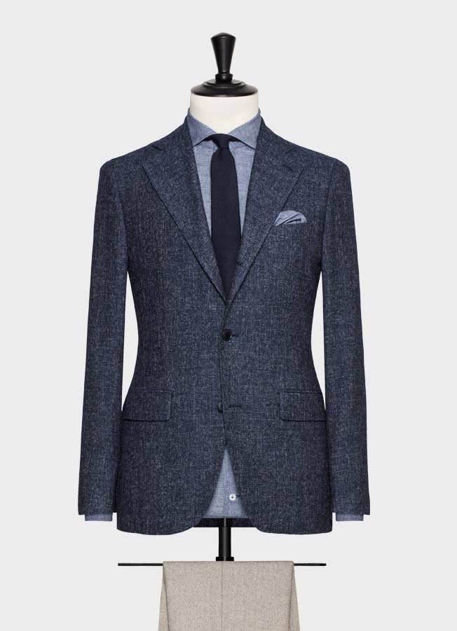 Mid blue faux uni fine clubs jacket