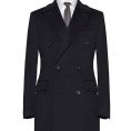 Dark Blue Fine Wool Overcoat