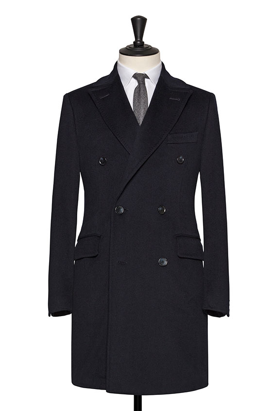 Dark Blue Fine Wool Overcoat