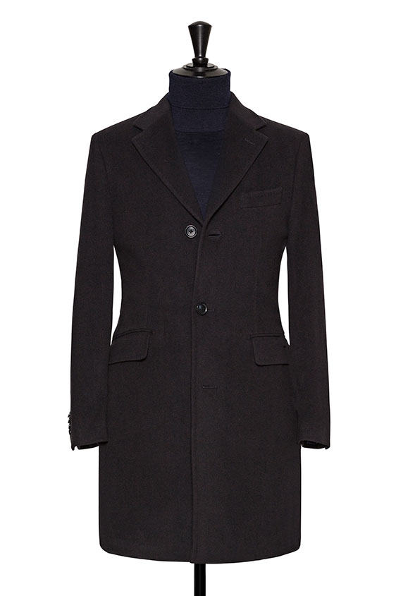 Midnight blue wool overcoat