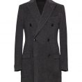 Mid grey melange wool overcoat