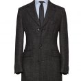 Charcoal double face twill overcoat