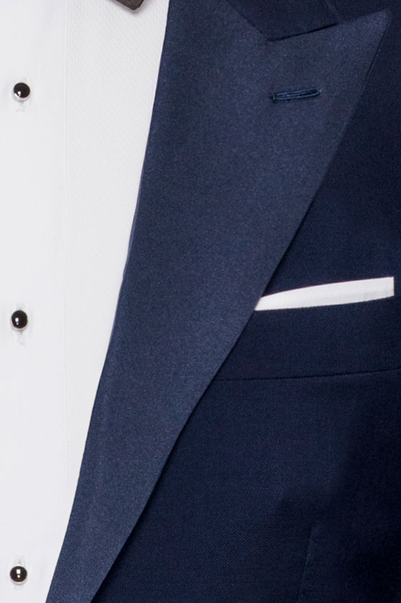 Neapolitan blue barathea wool&mohair tuxedo