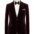 Velvet burgundy tuxedo jacket