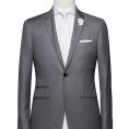 Mid grey wool-silk wedding suit