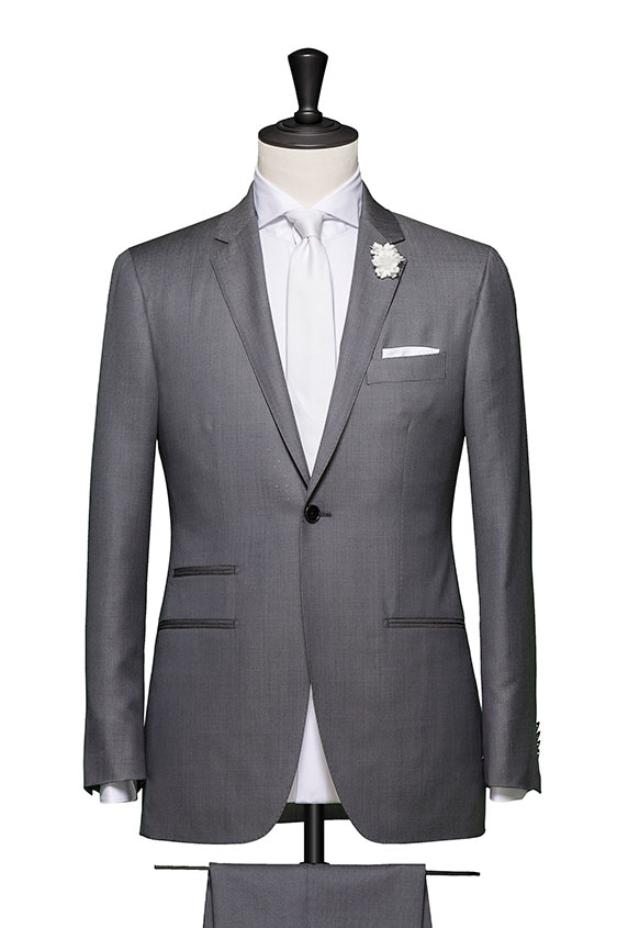 Mid grey wool-silk wedding suit