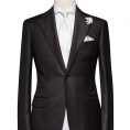 Black wool-silk wedding suit