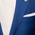 Bright blue twill wool-mohair wedding suit
