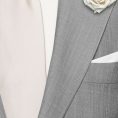 Light grey twill wool-mohair wedding suit