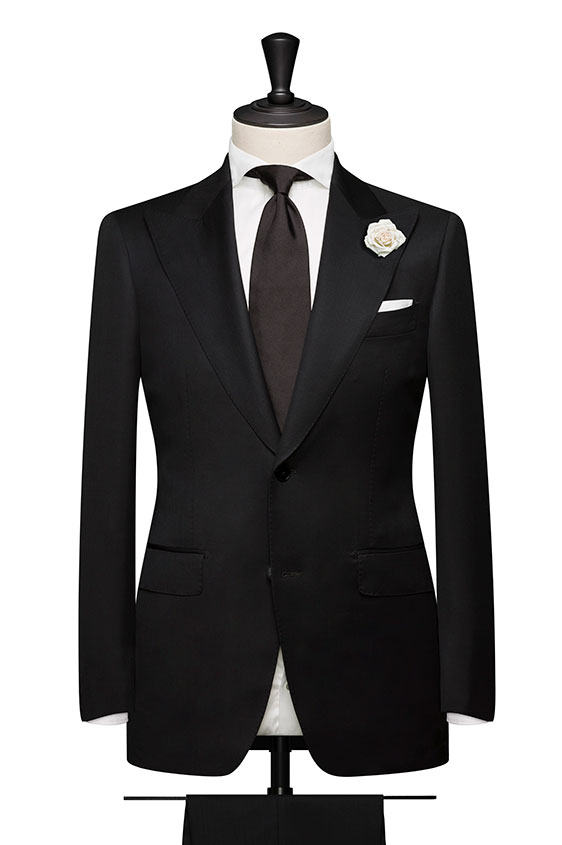 Black twill wool-mohair wedding suit