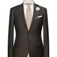 Dark brown twill wool-mohair wedding suit