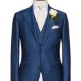 Blue marine twill wool-mohair wedding suit