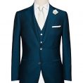 Turquoise twill wool-mohair wedding suit
