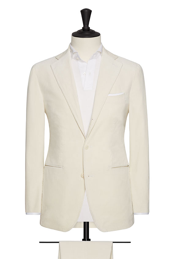 white corduroy suit