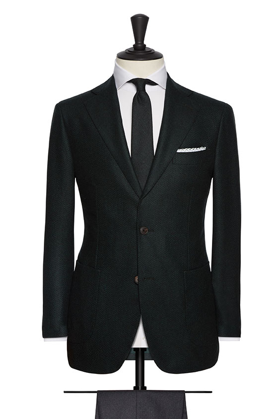 Dark green felted herringbone jacket