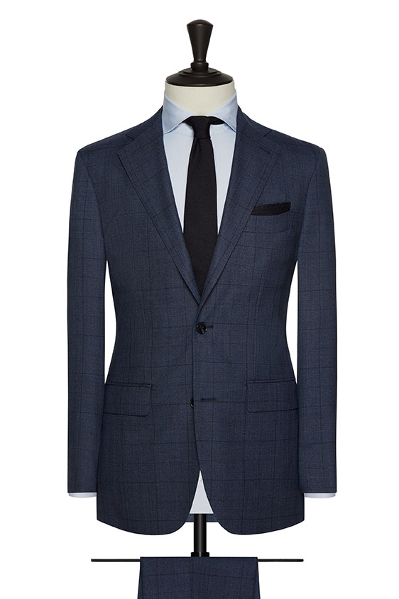 Slate blue fine wool glencheck suit