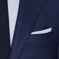 Middle blue wool check with fine white windowpane suit