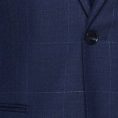 Middle blue wool check with fine white windowpane suit