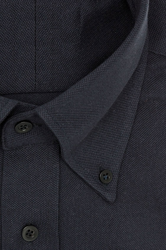 Navy blue piqué polo shirt