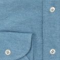 Light blue melange piqué polo shirt