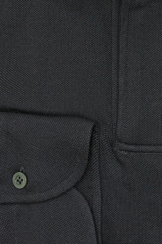 Dark grey piqué polo shirt