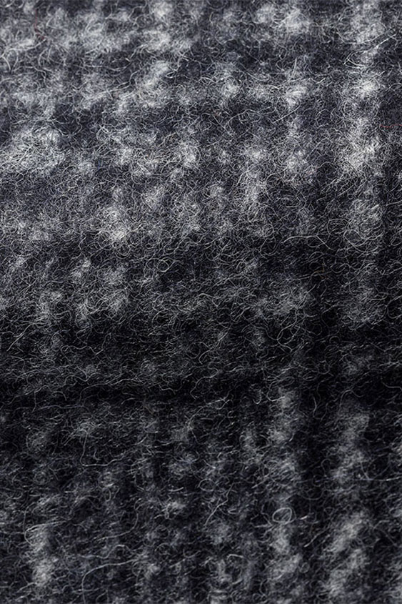 Mixed grey felted alpaca-wool check overcoat