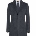 Stone grey wool-mohair overcoat
