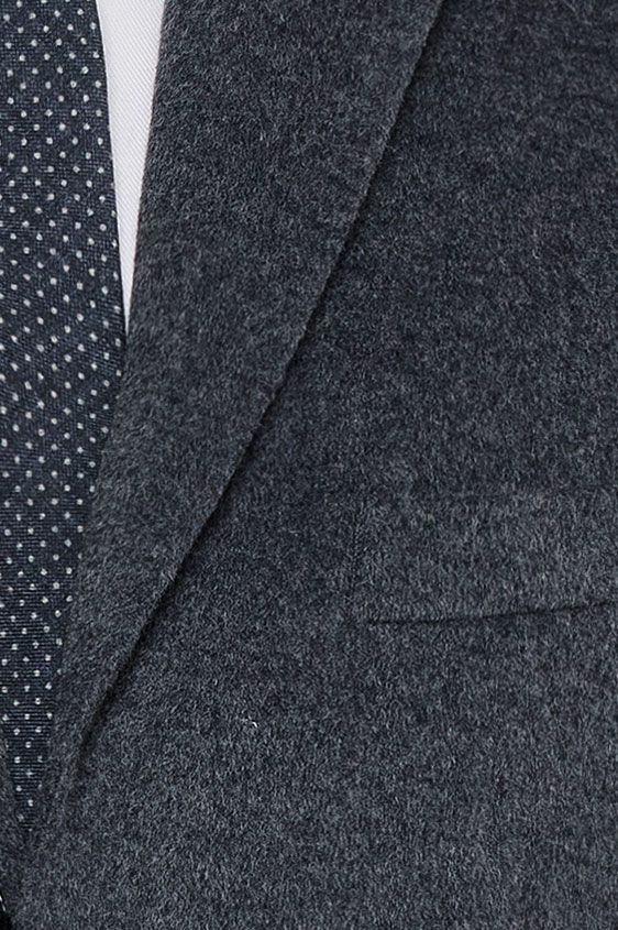 Stone grey wool-mohair overcoat