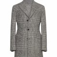 Light grey felted alpaca-wool check overcoat