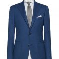Royal blue wool basketweave suit