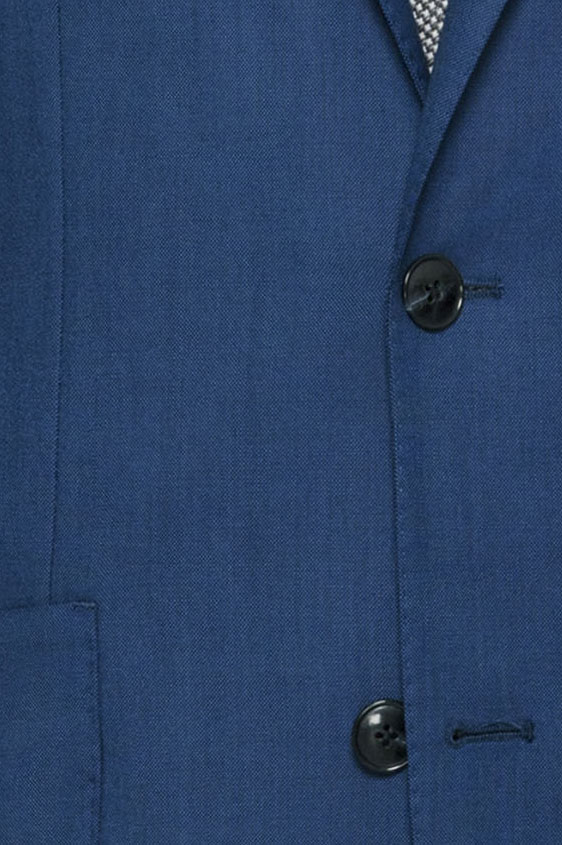Royal blue wool basketweave suit