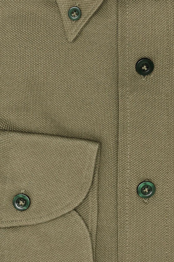 Olive green piqué polo