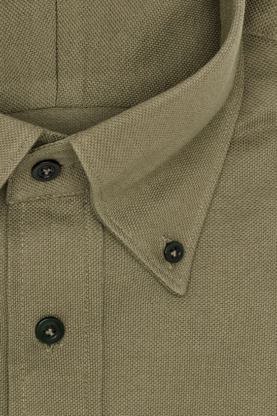 Olive green piqué polo