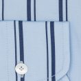 Light blue cotton poplin with dark blue stripes shirt