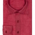 Red linen open weave shirt