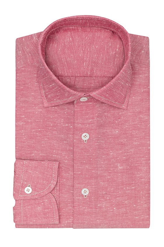 Red-white cotton Oxford shirt