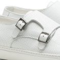 Double Monk perforated sneaker white