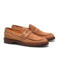 Penny loafer washed suede terracotta