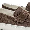 Penny sneaker perforated washed suede chocolate brown