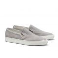 Slip-on sneaker perforated washed suede light blue