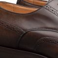 Derby with brogue fine calf chocolate brown