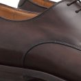 Derby with plain tip fine calf chocolate brown
