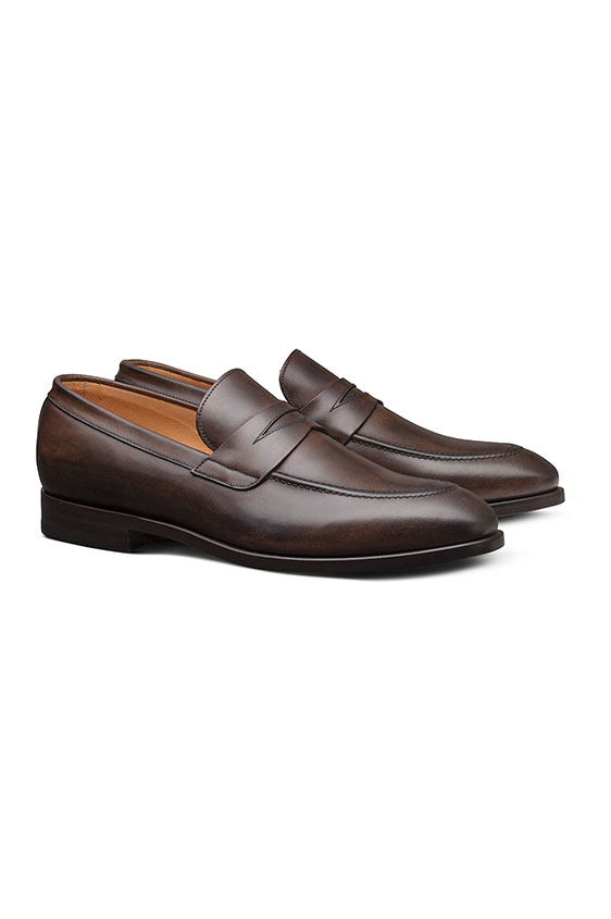 Penny loafer fine calf chocolate brown