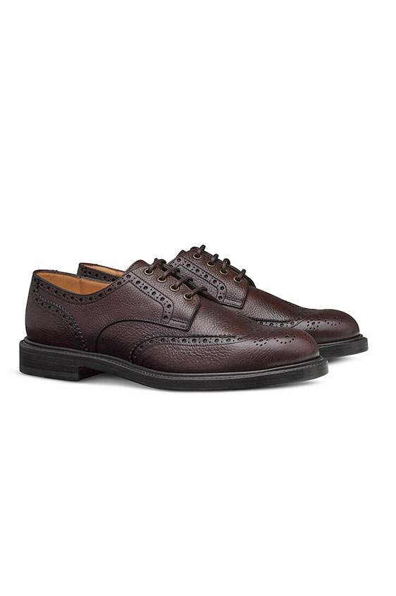 Brown derby with brogue