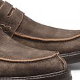 Penny loafer washed suede chocolate brown