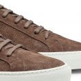 Low-top sneaker perforated summer suede chocolate brown