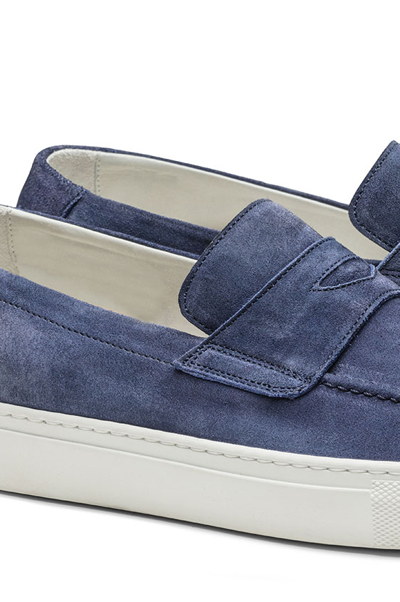 Penny sneaker washed suede medium blue