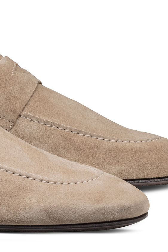Penny loafer light suede light beige