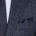 Navy wool with medium blue and black glencheck suit