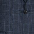 Navy wool with medium blue and black glencheck suit
